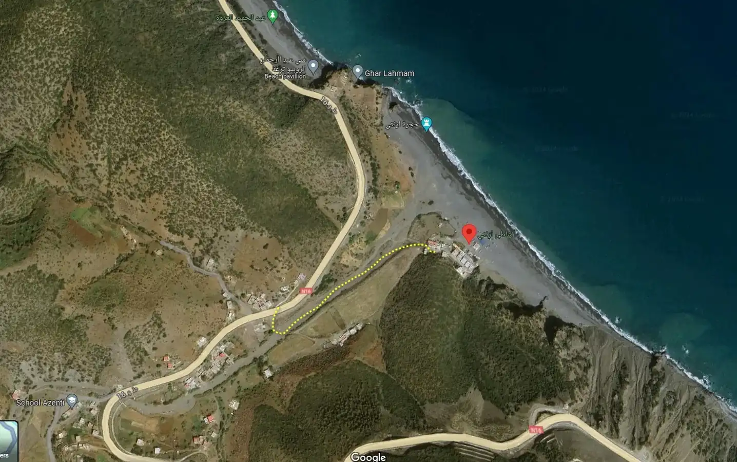Terrain à vendre à Oued Lao, Plage d'Azanti , 150 mètres carrés